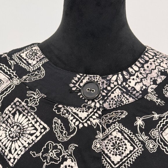 Coldwater Creek Jacket Women‎ 12 Cotton 2 Tone Floral Button Artsy Boho Light - Picture 7 of 8